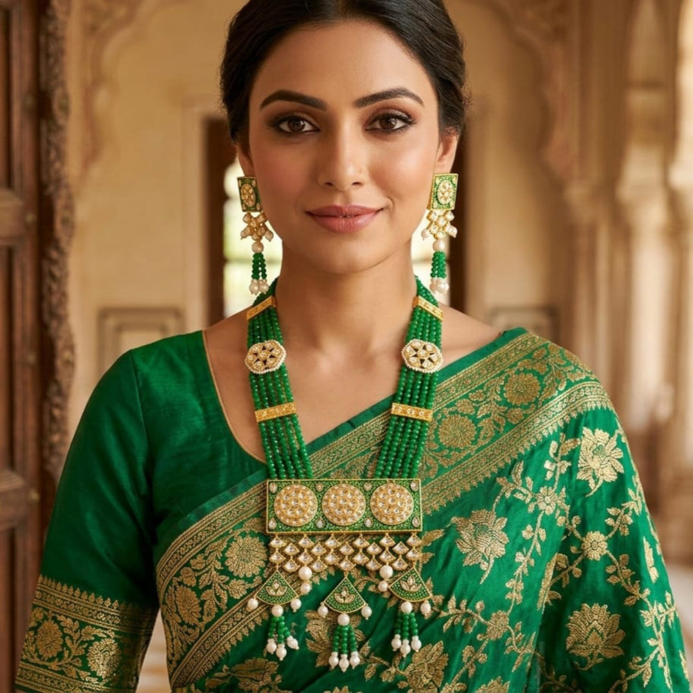 Sanshray Festive Special Kundan & Pearl Necklace Set