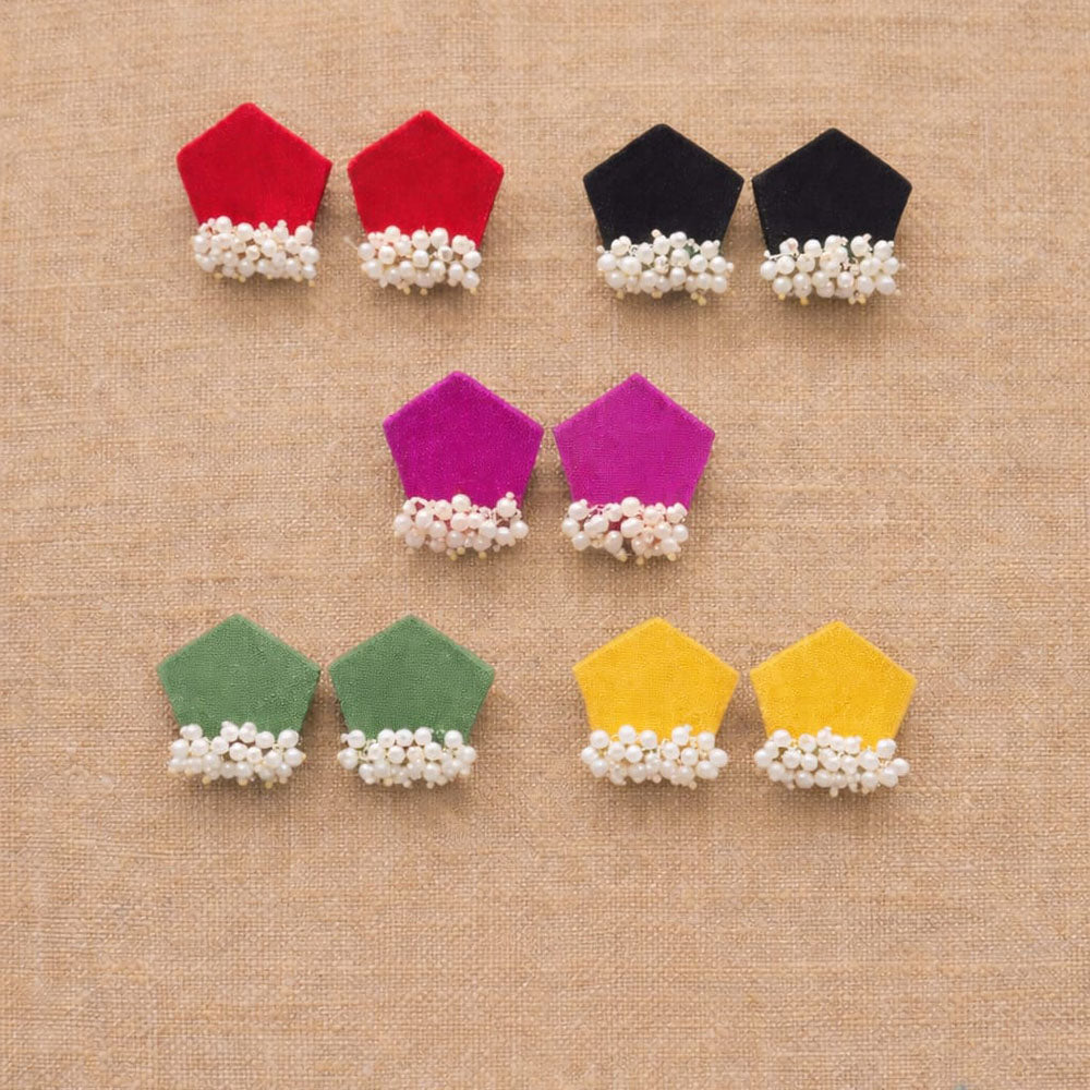 Sanshray Royal Assorted Color Pearl Dangler Earrings 