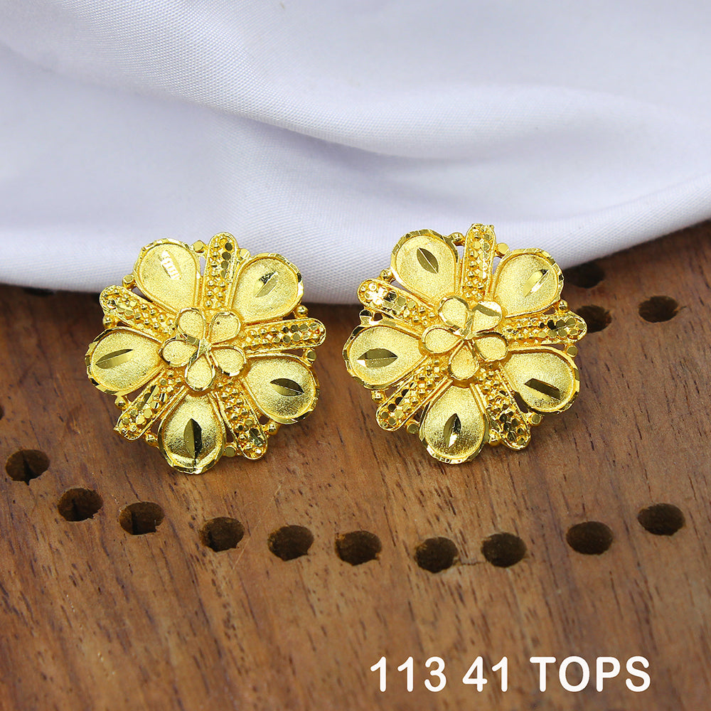 Mahavir Dye Gold Studs Earrings