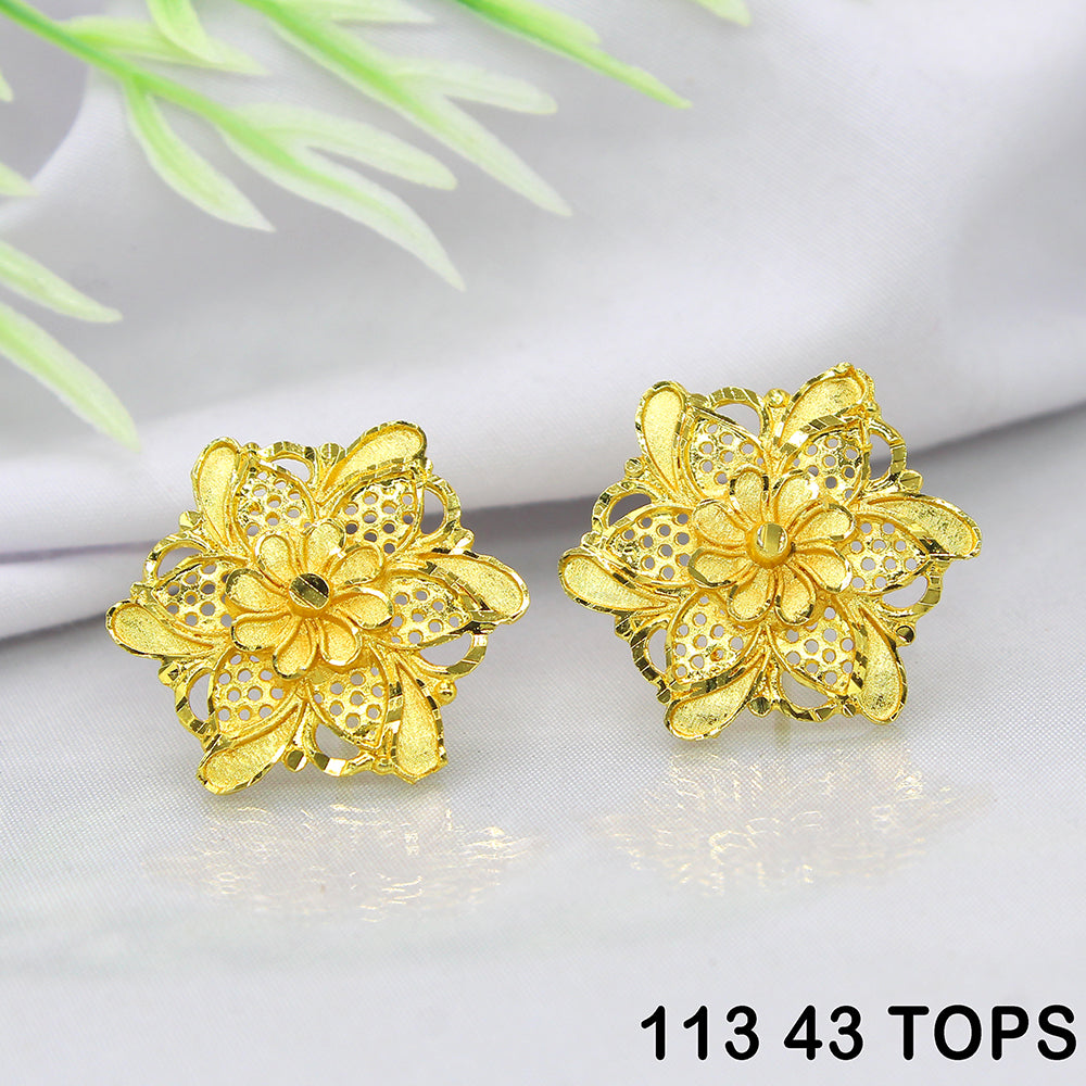 Mahavir Dye Gold Studs Earrings