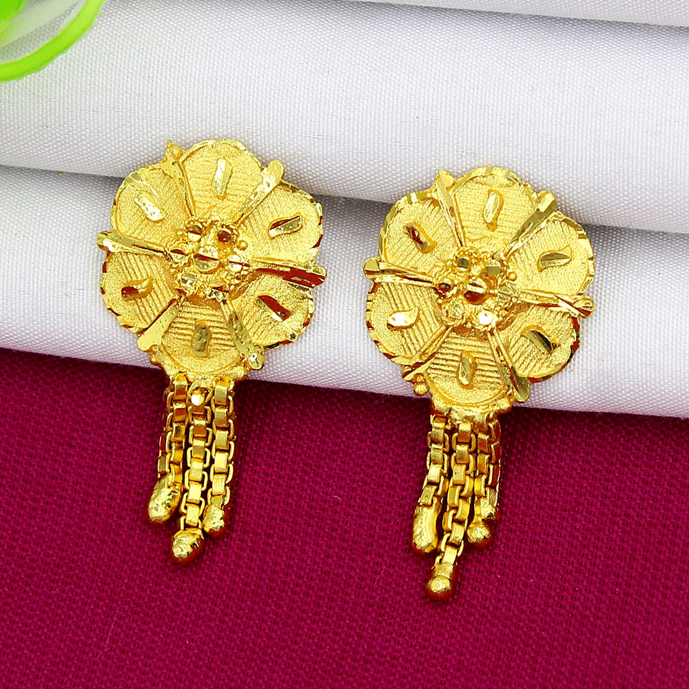 Mahavir Dye Gold Dangler Earrings