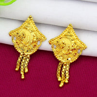 Mahavir Dye Gold Dangler Earrings