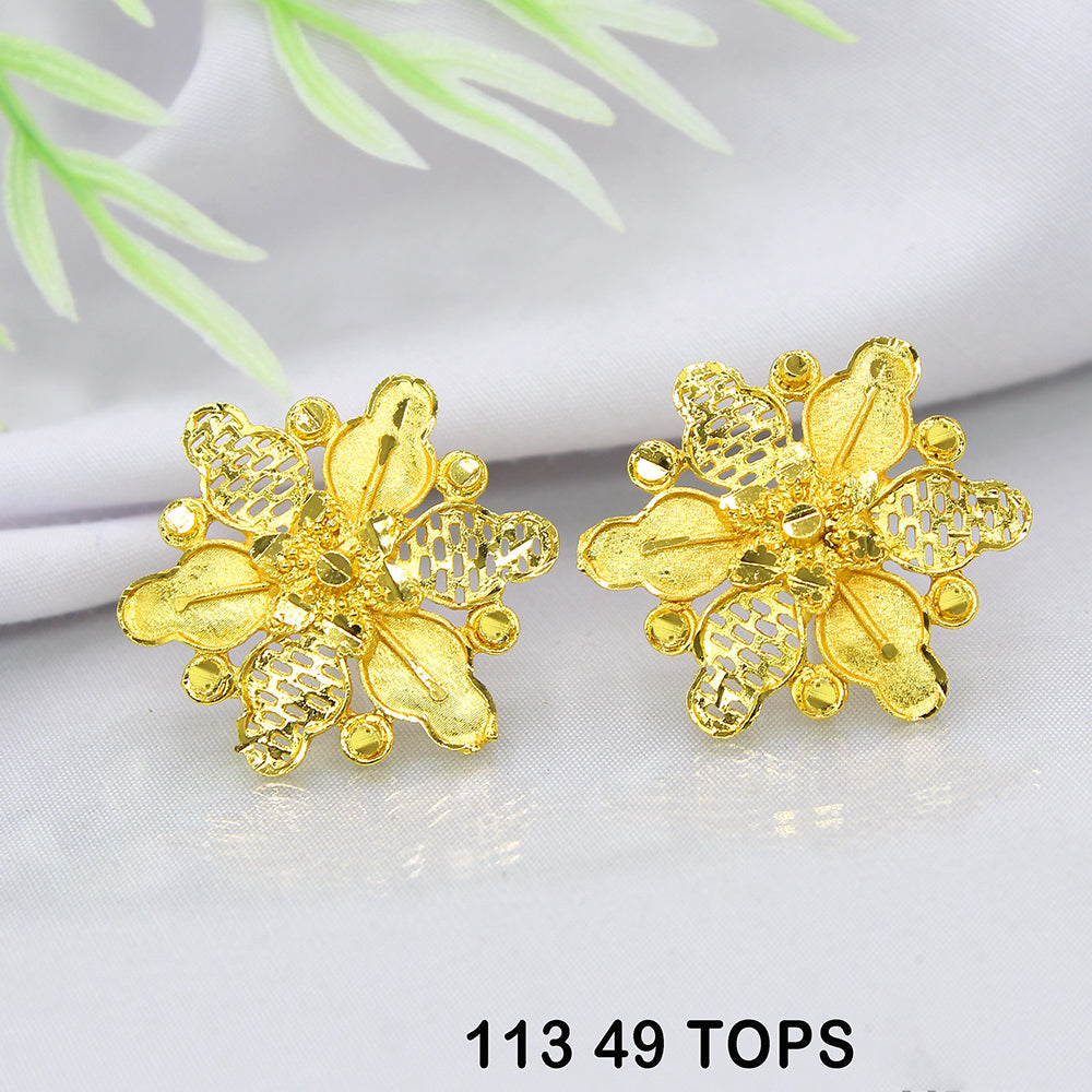 Mahavir Dye Gold Studs Earrings