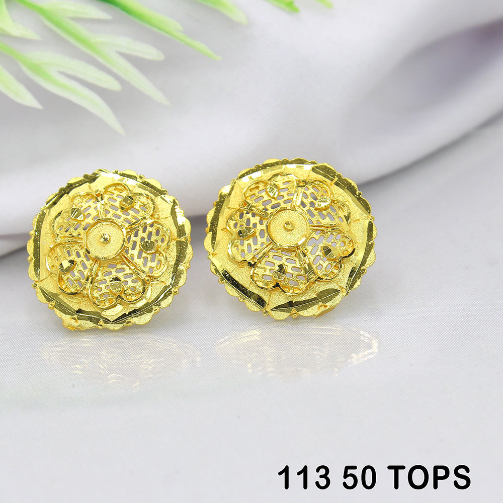 Mahavir Dye Gold Studs Earrings