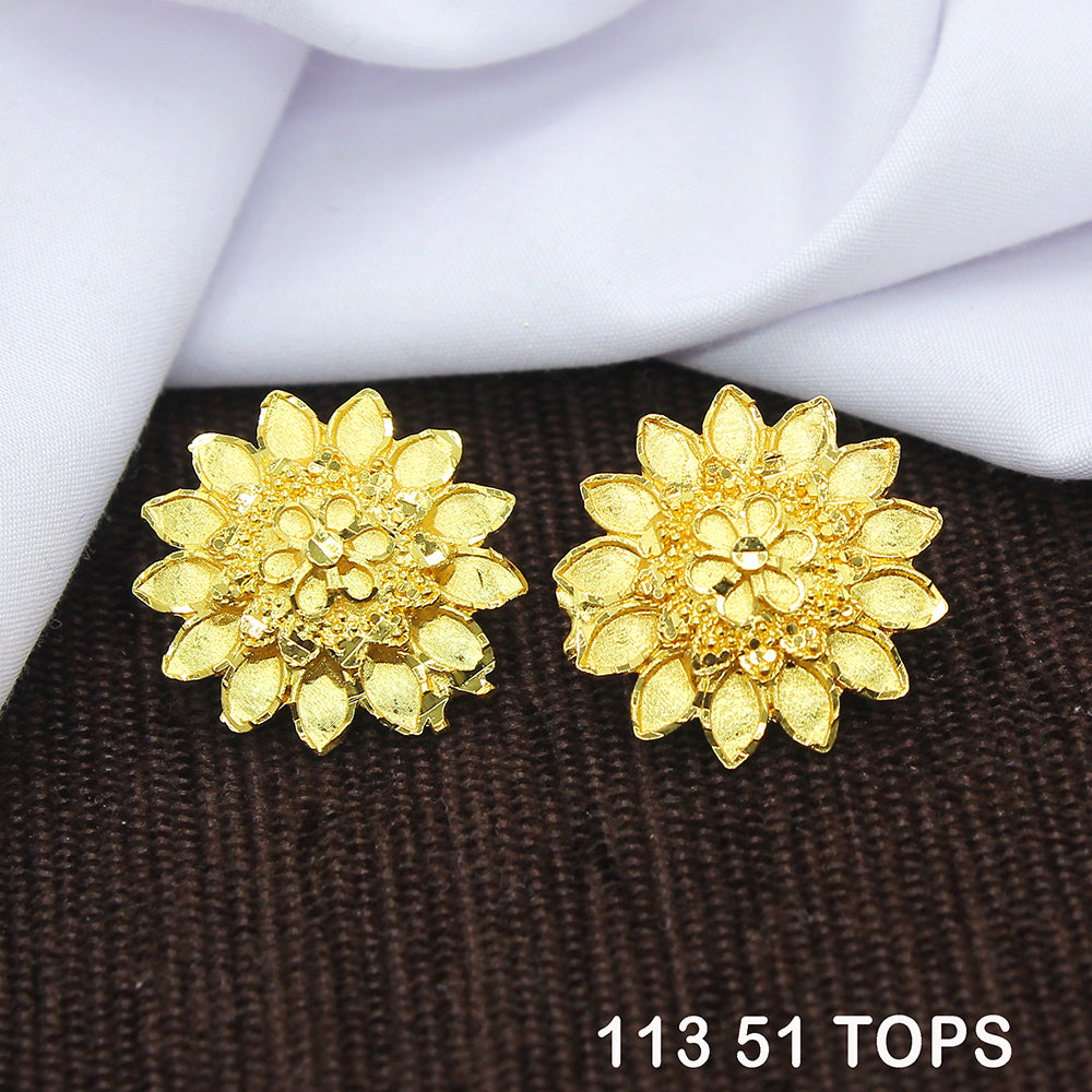 Mahavir Dye Gold Studs Earrings