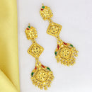 Mahavir Dye Gold Plated Meenakari Dangler Earrings