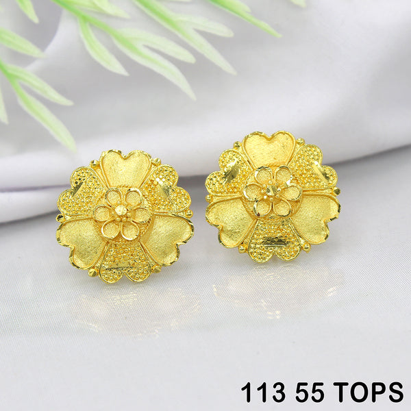 Gold Polish Diamond Small Tops Earrings