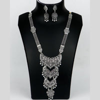 Mahavir Oxidised Plated Long Necklace Set