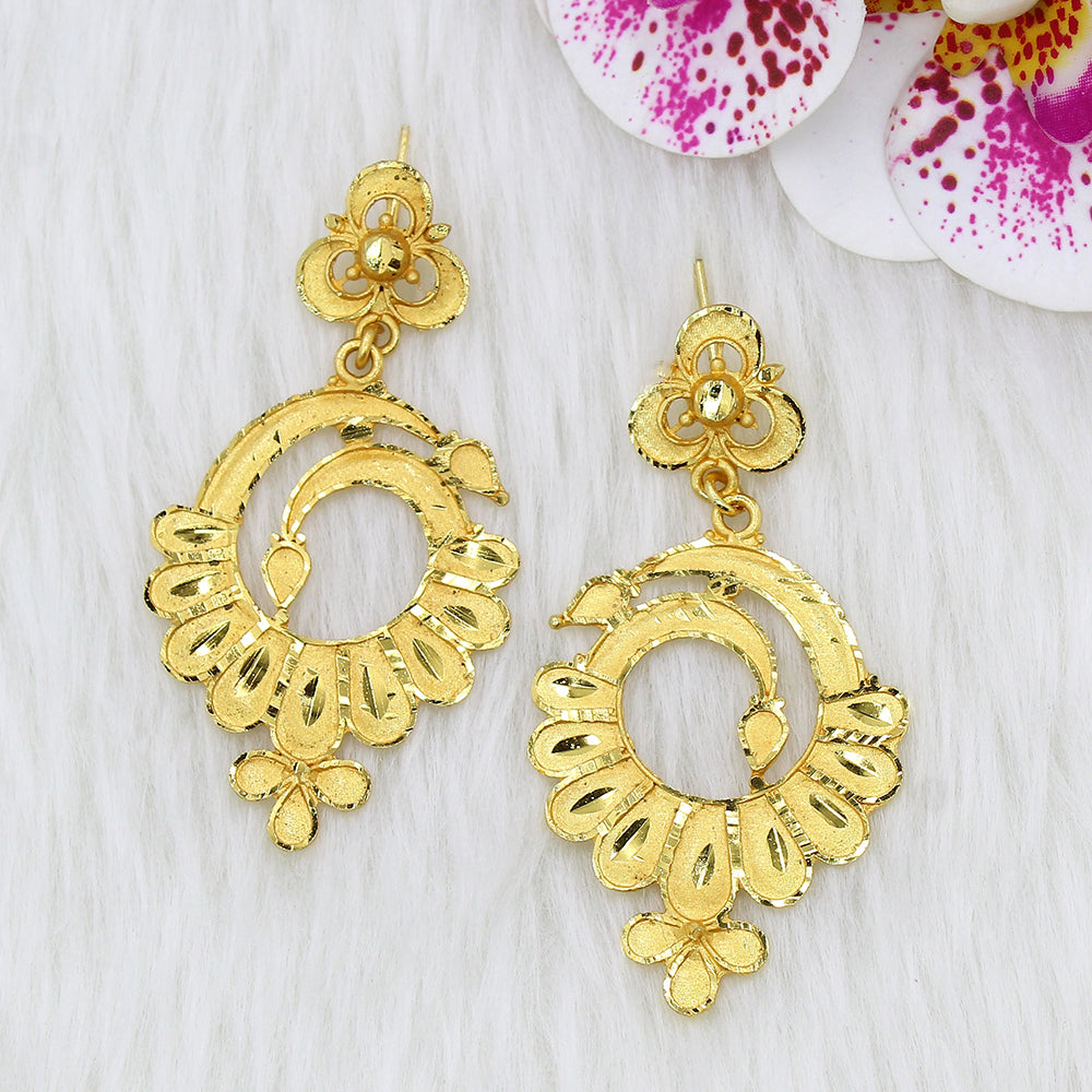 Mahavir Gold Plated Dangler Earrings