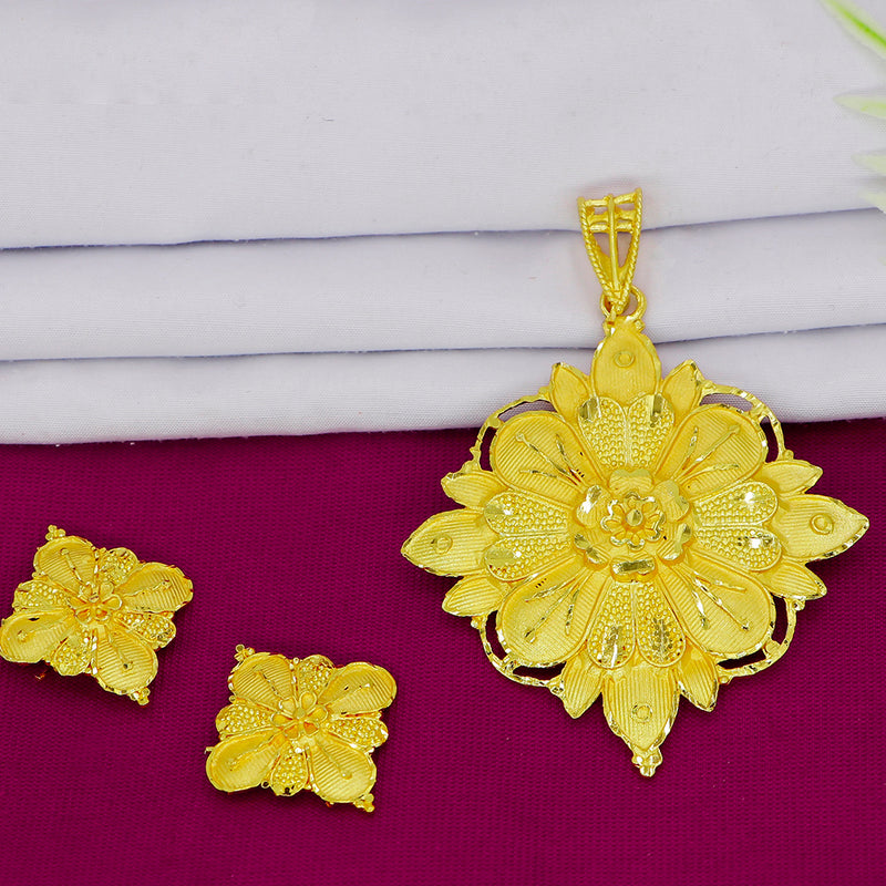 Mahavir Gold Plated Pendant Set