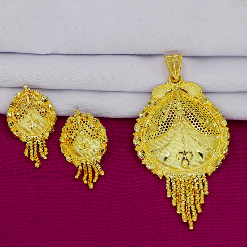 Mahavir Gold Plated Pendant Set