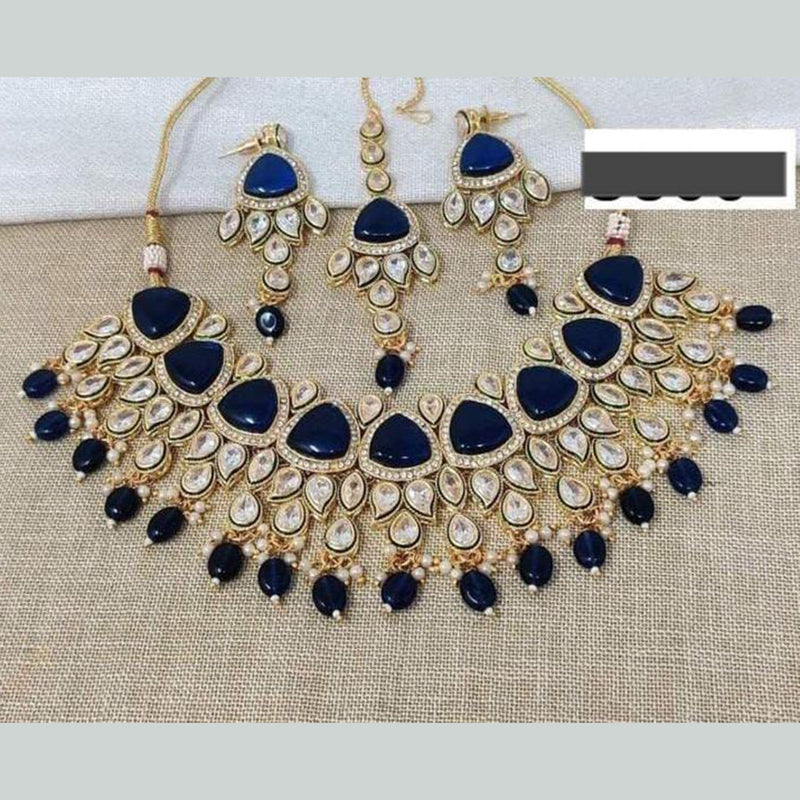 Lalita Creation Gold Plated Kundan Stone Necklace Set
