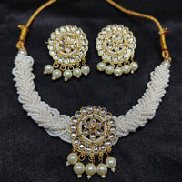 Lalita Creation Gold Plated Kundan And Pearl Choker Necklace Set