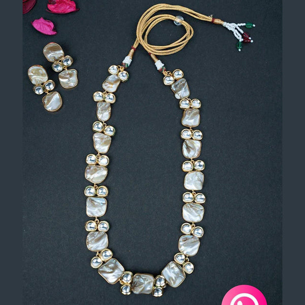 Lalita Creation Gold Plated Mother Of Pearl Long Necklace