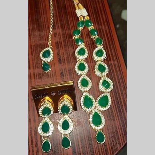 Lalita Creation Gold Plated Crystal Stone  Necklace Set