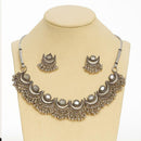 Lalita Creation Vintage Oxidised Plated Ghungroo Necklace Set