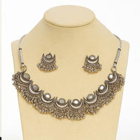 Lalita Creation Vintage Oxidised Plated Ghungroo Necklace Set