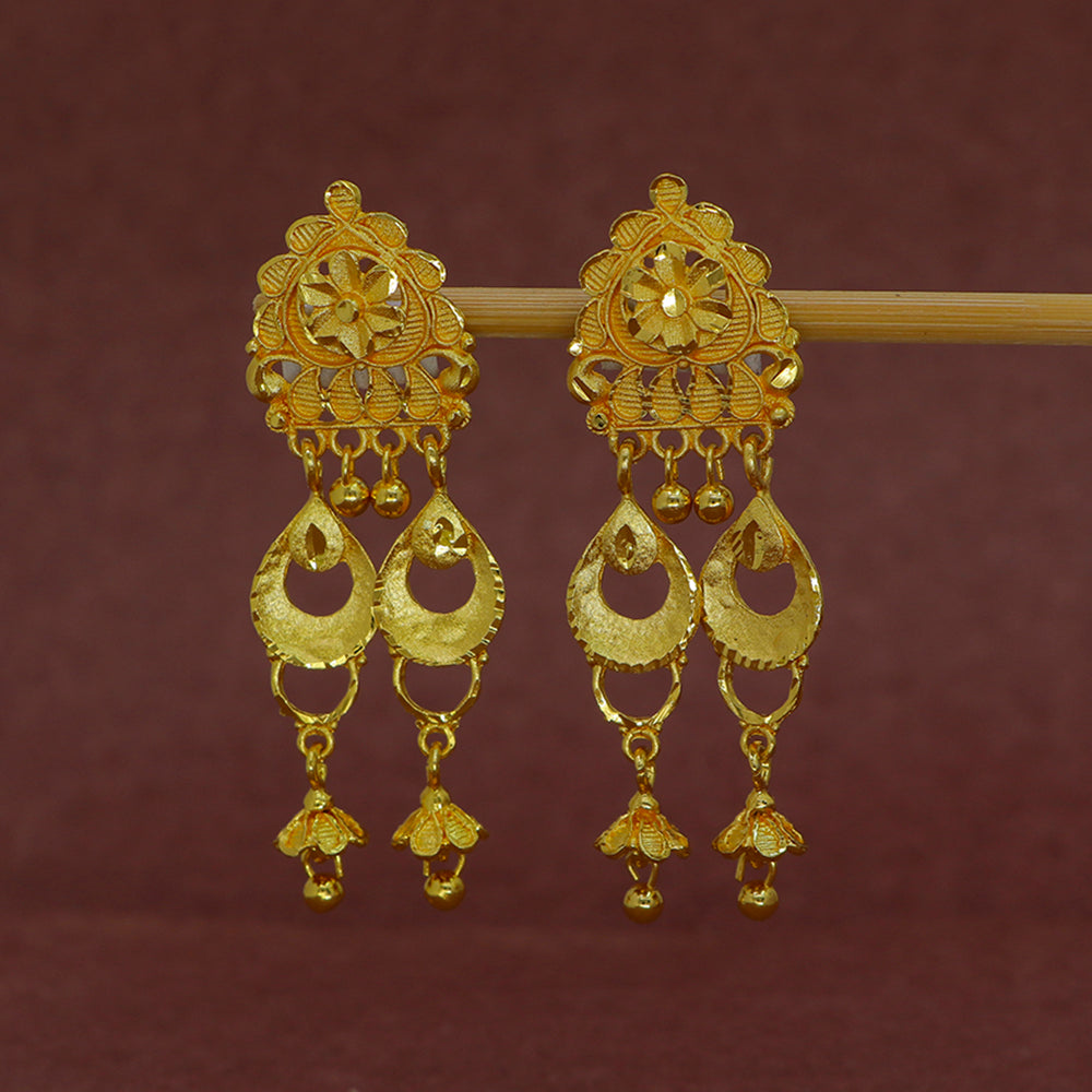 Mahavir DYE Gold Plated Premium Pearl Jhumki Earrings (Pack of 6)