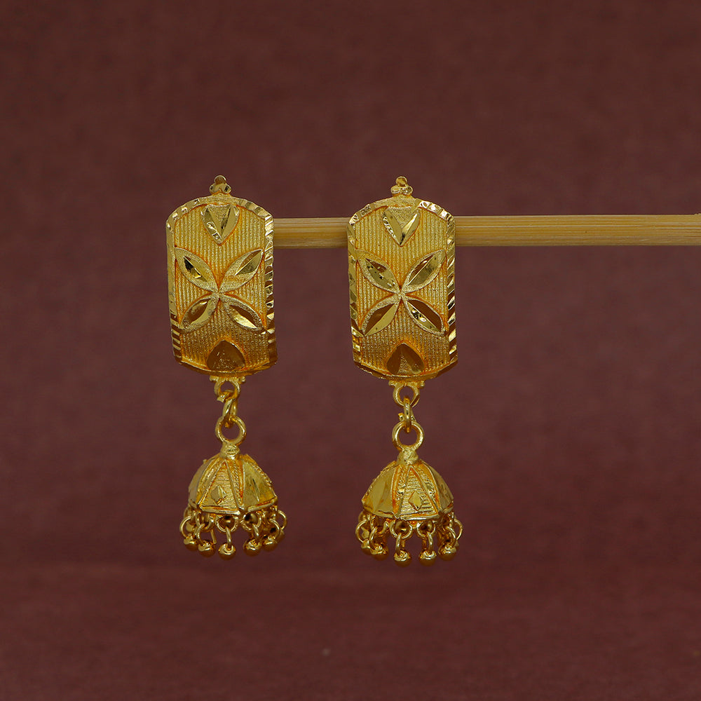 Mahavir DYE Gold Plated Premium Pearl Jhumki Earrings (Pack of 6)