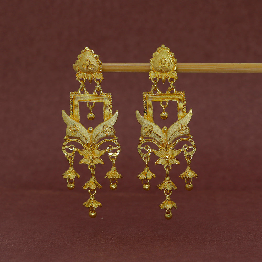 Mahavir DYE Gold Plated Premium Pearl Jhumki Earrings (Pack of 6)