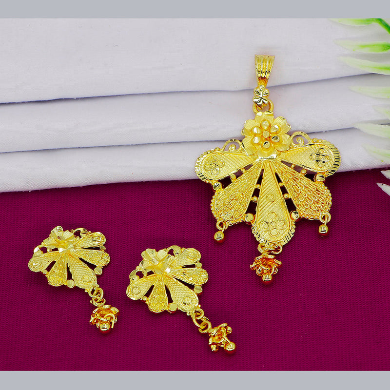 Mahavir Gold Plated Pendant Set