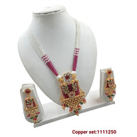 FS Collection Gold Plated Long Necklace Set