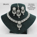 FS Collection Rodium Polish Reverse AD Stone Necklace Set
