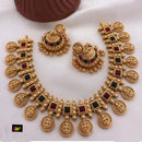 FS Collection Gold Plated Pota Stone Necklace Set