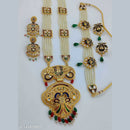 FS Collection Gold Plated Pearl Double Necklace Set