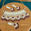 FS Collection Gold Plated Kundan Stone Necklace Set