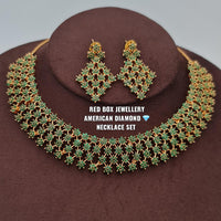 FS Collection Rose Gold Plated AD Stone Necklace Set