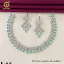 FS Collection Silver Plated AD Stone Necklace Set
