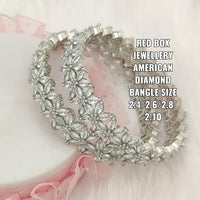 FS Collection Silver Plated AD Stone Bangle Set