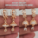 FS Collection Rose Gold Plated AD Stone Earrings Combo