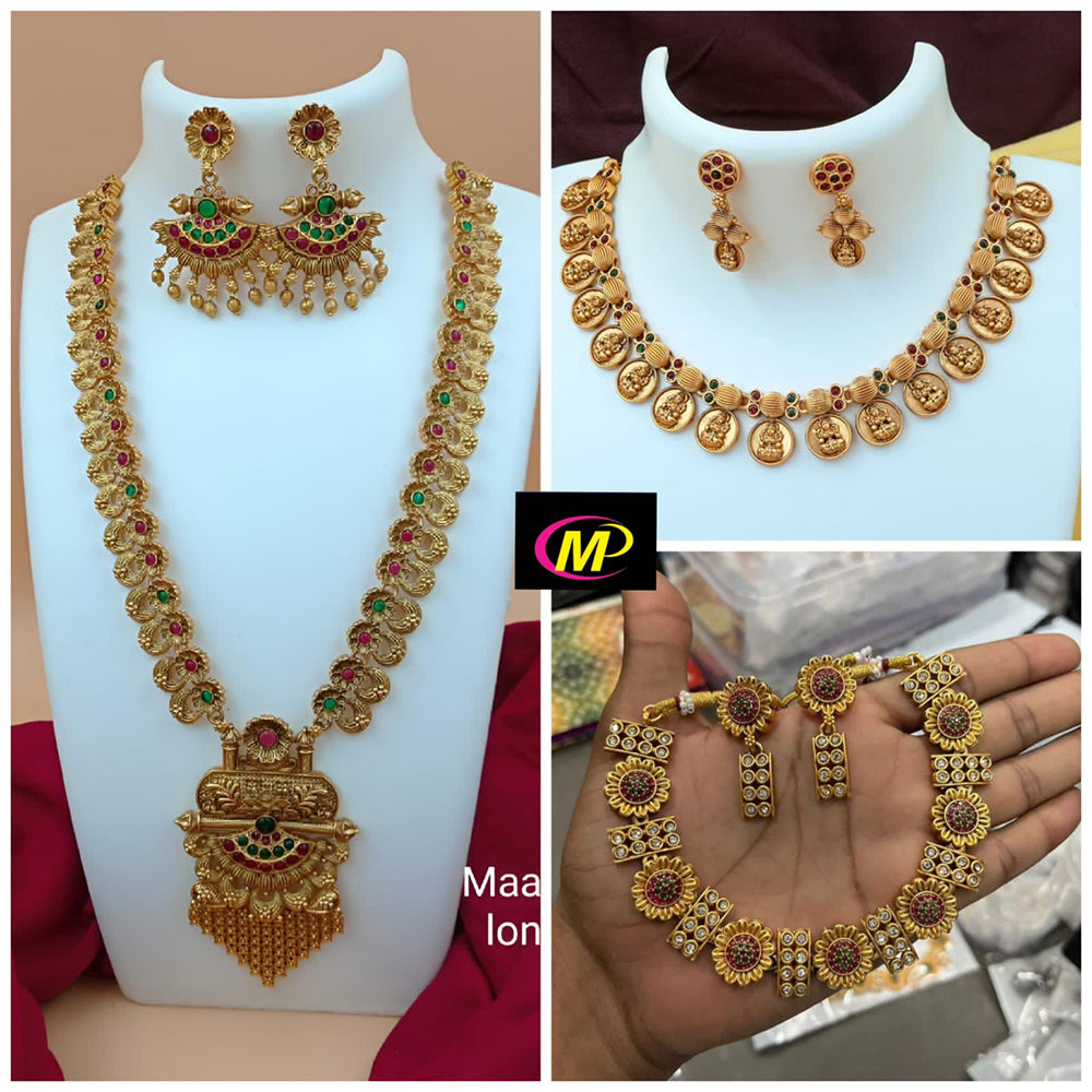 FS Collection Gold Plated Necklace Combo Set