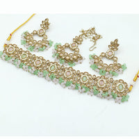FS Collection Gold Plated Crystal Stone Necklace Set