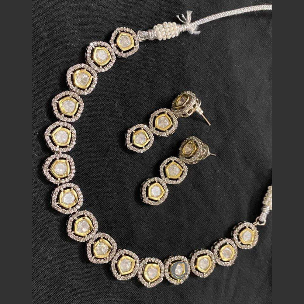 FS Collection Gold Plated Crystal Stone Necklace Set