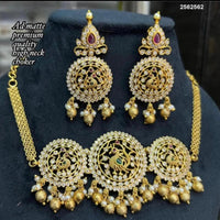 FS Collection Gold Plated AD Stone Necklace Set