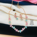 FS Collection Rose Gold Plated AD Stone Necklace Set