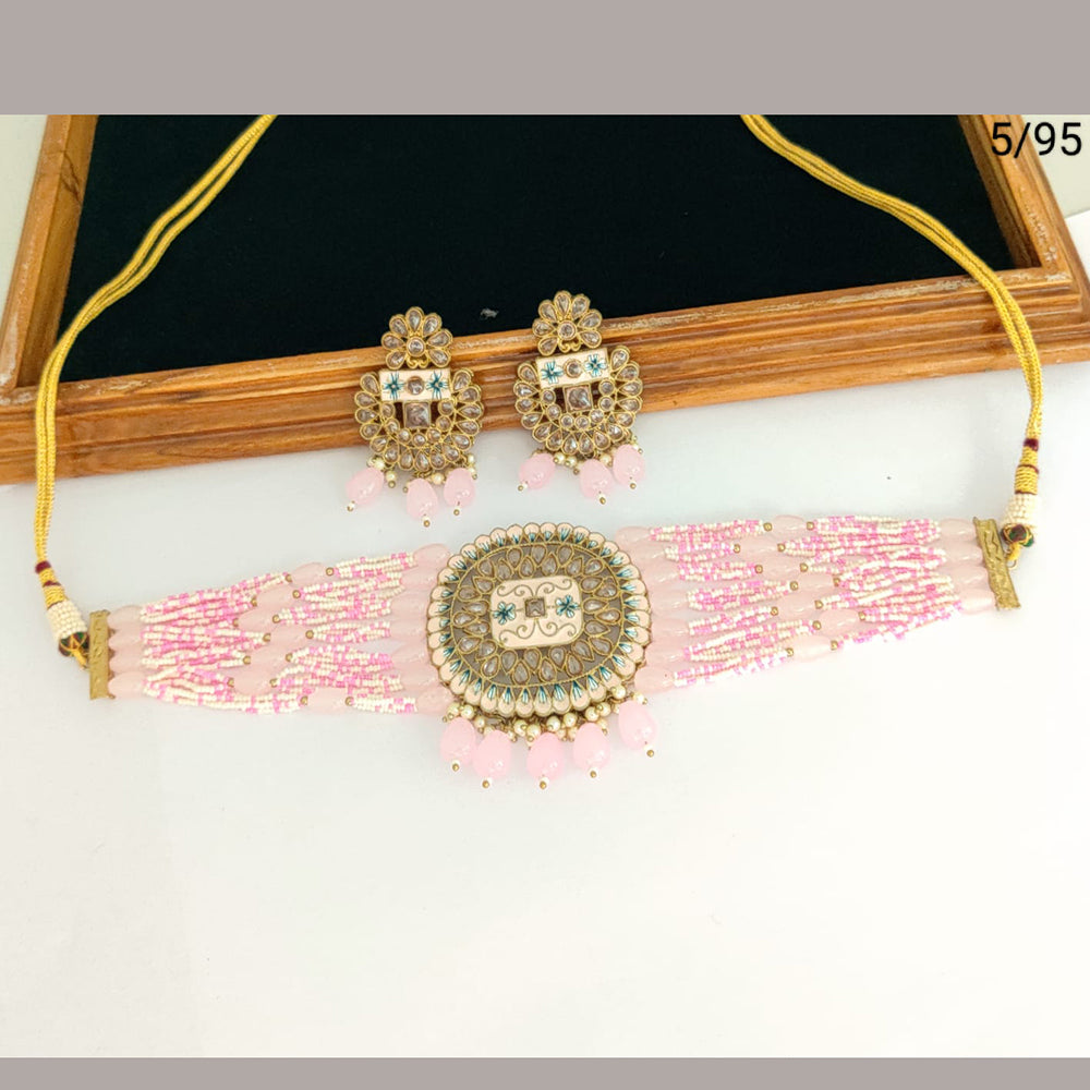 FS Collection  Gold Plated Crystal Stone Necklace Set