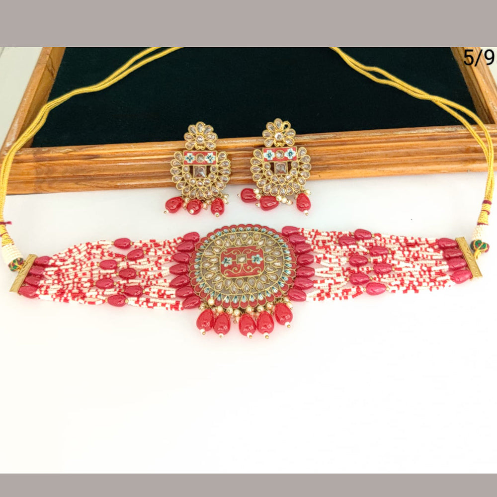 FS Collection  Gold Plated Crystal Stone Necklace Set