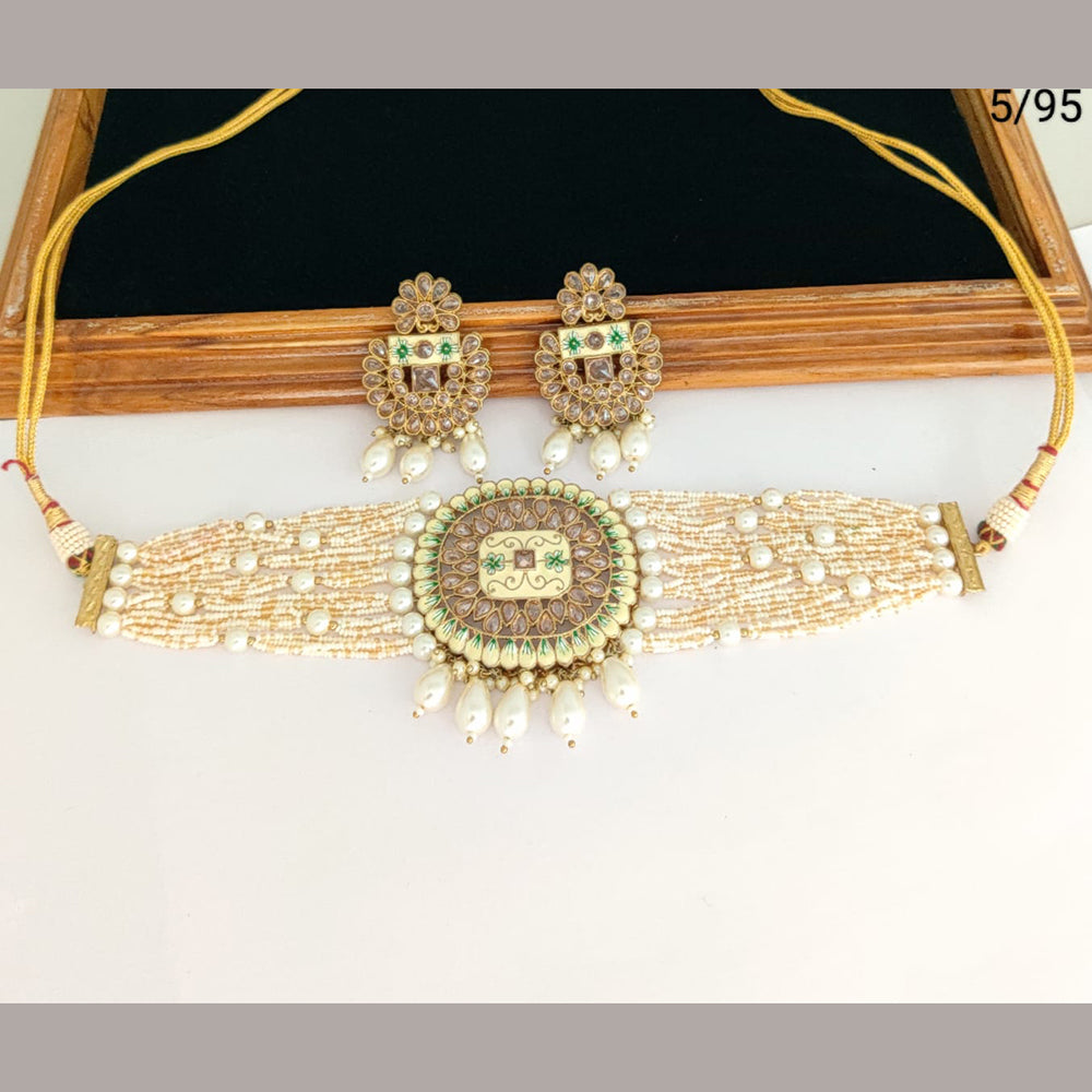 FS Collection  Gold Plated Crystal Stone Necklace Set