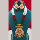 FS Collection Gold Plated Kundan Stone Long Necklace Set