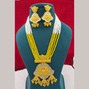 FS Collection Gold Plated Kundan Stone Long Necklace Set