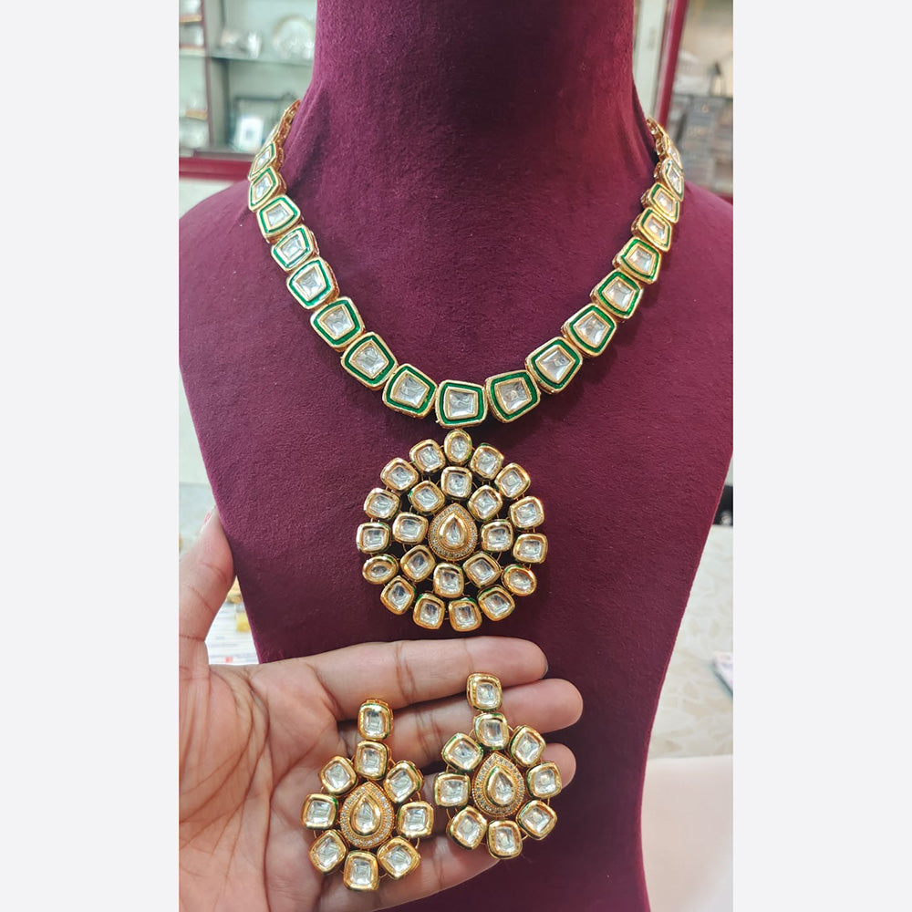 FS Collection Gold Plated Crystal Stone Necklace Set