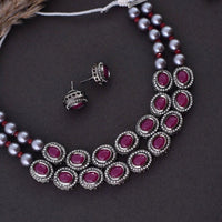 FS Collection Silver Plated Necklace Set