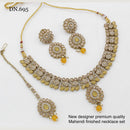 FS Collection Gold Plated Crystal Stone Necklace Set
