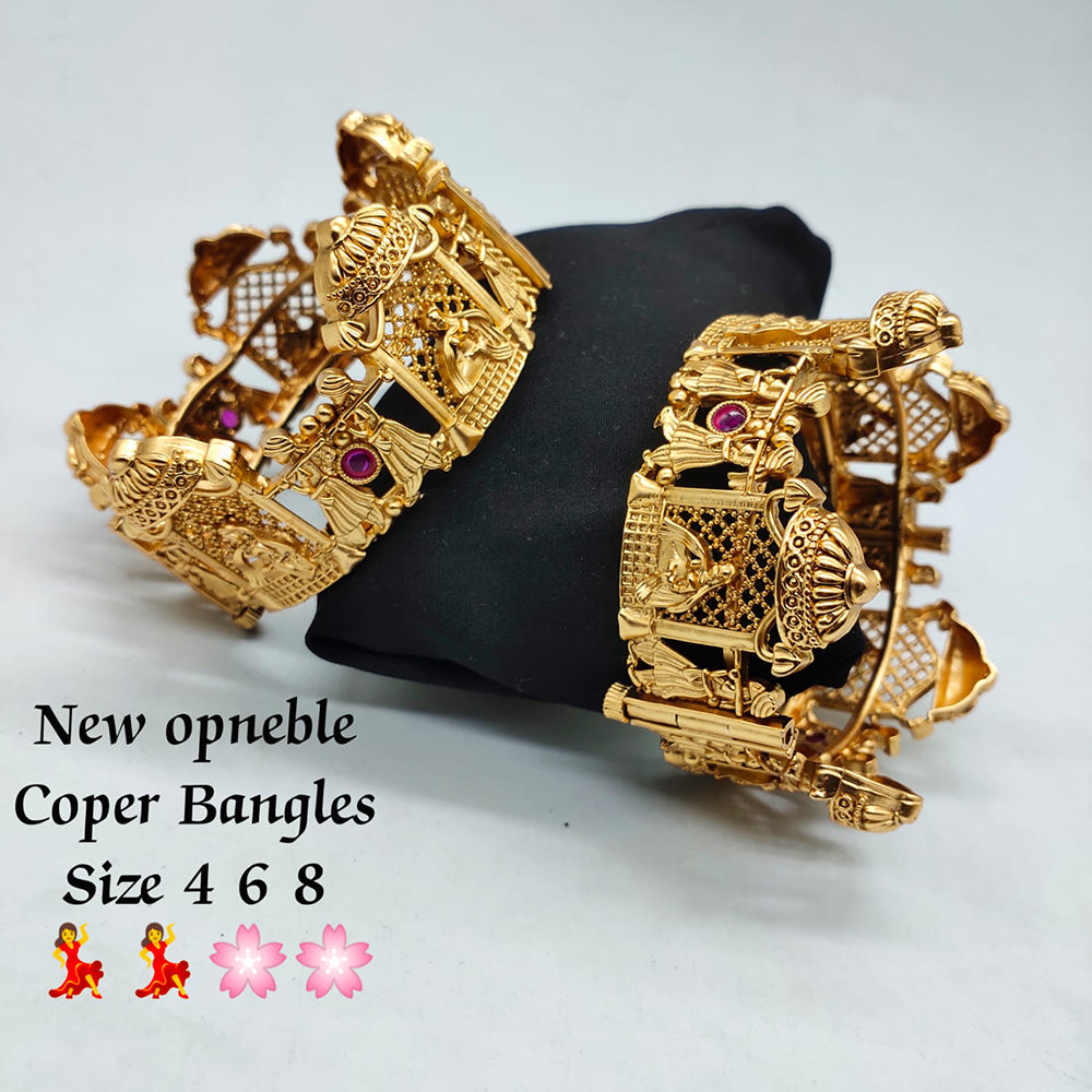 FS Collection Copper Gold Plated Bangles Set