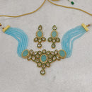 FS Collection Gold Plated Crystal Stone Necklace Set