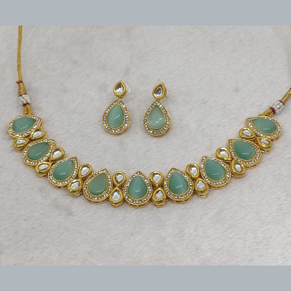 FS Collection Gold Plated Crystal Stone Necklace Set